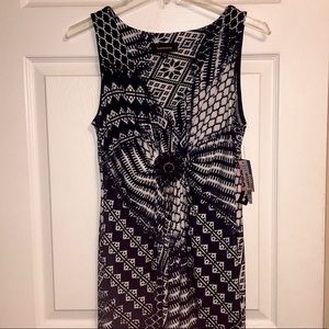 R & M Richards Blue/White V-Neck Maxi Dress- New